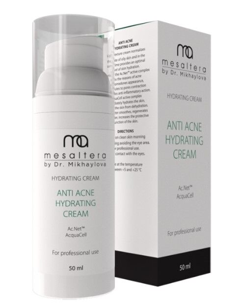 Анти акне гидратинг крем, увлажняющий крем для проблемной и жирной кожи mesaltera anti-acne hydrating cream, 50 мл
