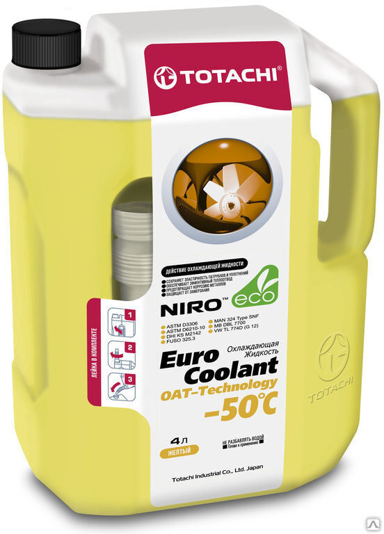 Охлаждающая жидкость TOTACHI NIRO EURO COOLANT OAT - Technology -50 C 4 л T Totachi