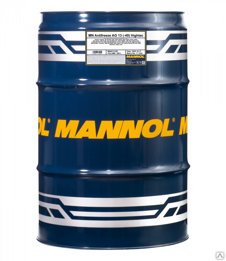 Антифриз Mannol Antifreeze AG13 (-40 °C) Hightec 4013 208 л