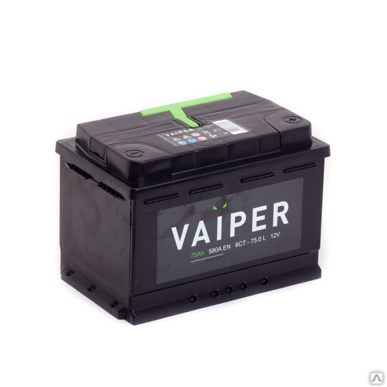 Аккумулятор 6СТ-75ач 580А VAIPER euro 276x175x190мм Viper