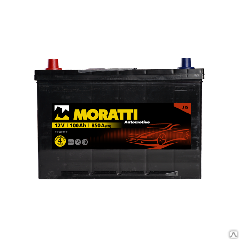 Аккумулятор 6СТ-100ач 600 018 085 Asia 850А Moratti euro 302х175х220мм.