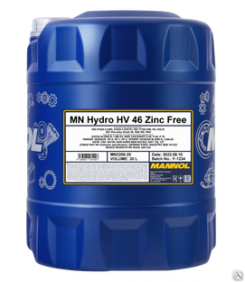 Масло гидравлическое Mannol Hydro HV 46 Zinc Free 2206 20 л 