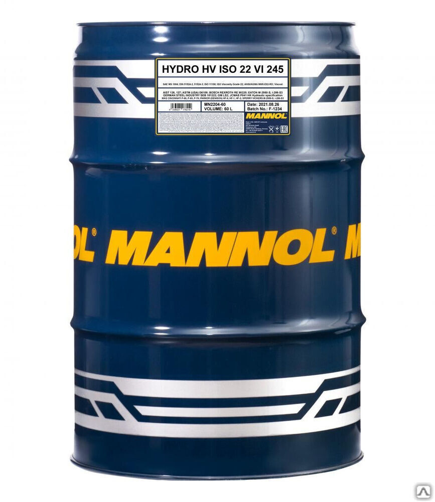 Масло гидравлическое Mannol ISO 22 MN2204-20 60 л