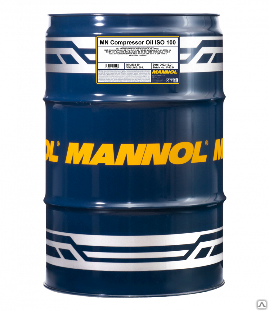 Масло индустриальное компрессорное Mannol Compressor Oil ISO 100 2902 60 л