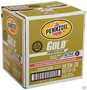 Масло моторное Pennzoil Gold Synthetic Blend SAE 5W-20 22,7 л 