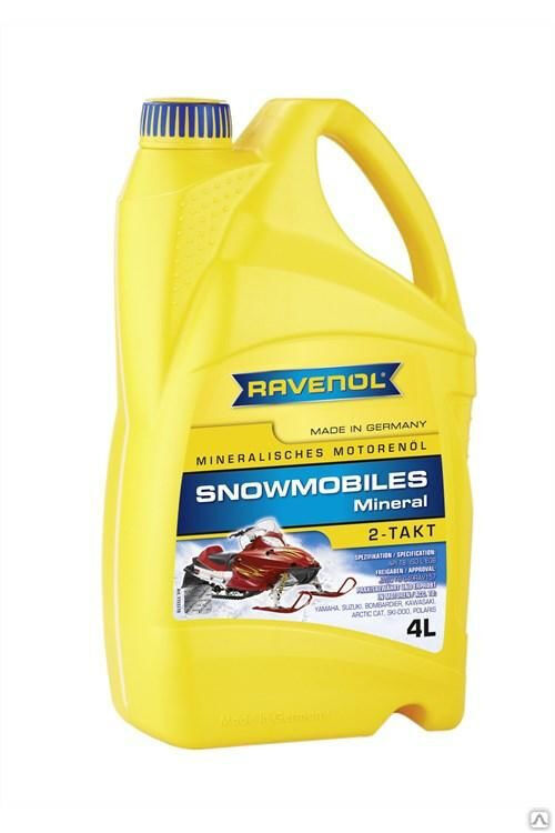 Масло моторное для 2-тактных снегоходов Ravenol Snowmobiles 2T Mineral 4 л