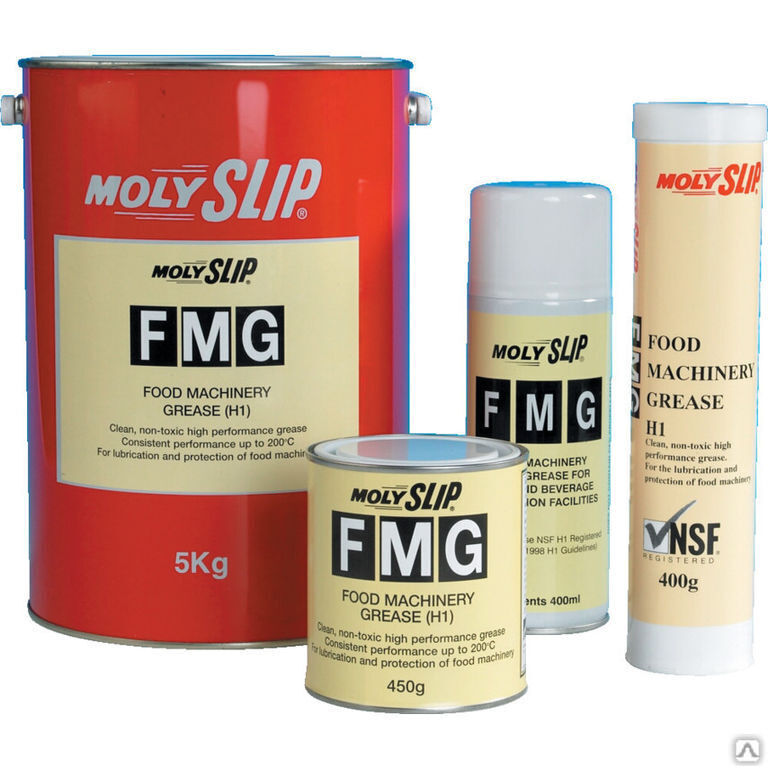 Смазка для пищевого оборудования Molyslip FMG H1, нетоксичная, H1 NSF (банка 0,45 кг)