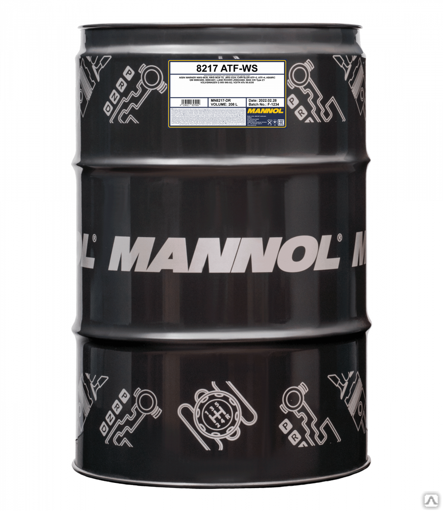 Масло трансмиссионное Mannol ATF-WS 8217 208 л