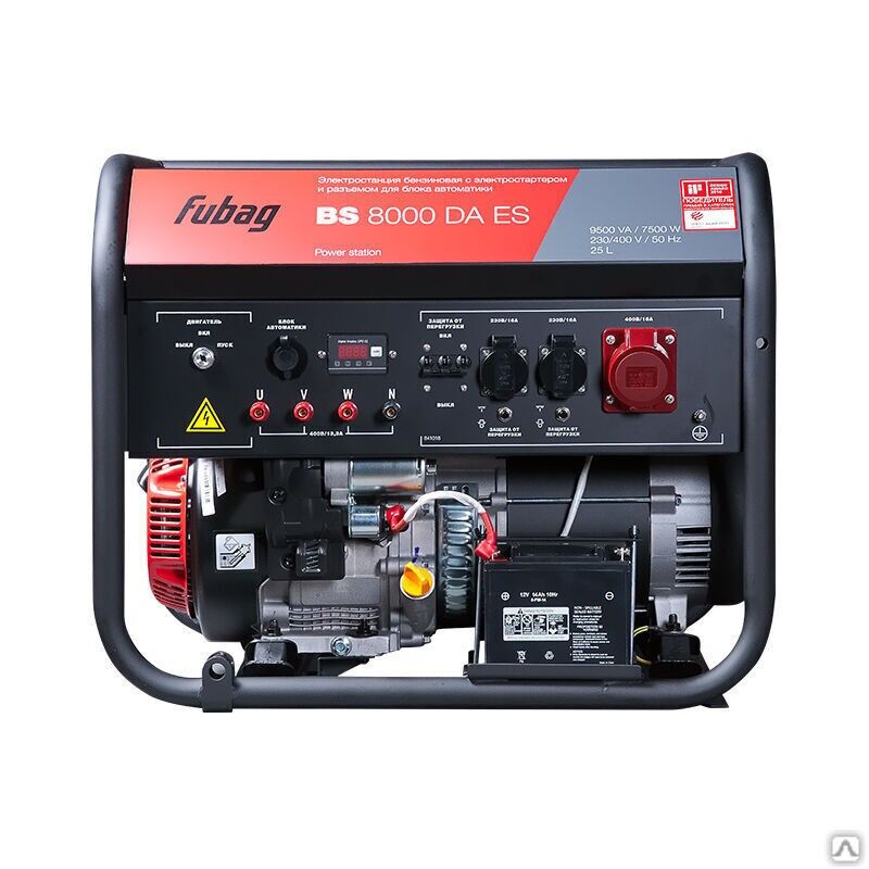 Бензиновый генератор с электростартером и коннектором автоматики FUBAG BS 8000 DA ES