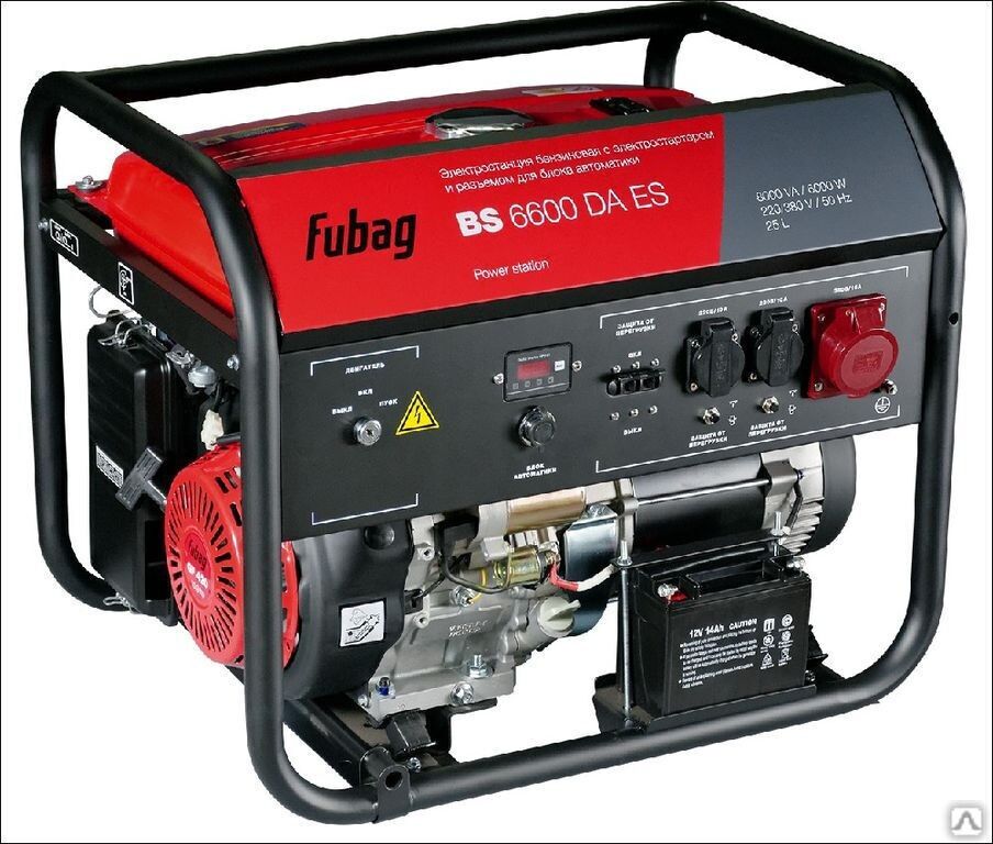 Бензиновый генератор с электростартером и коннектором автоматики FUBAG BS 6600 DA ES