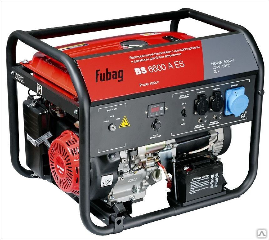 Бензиновый генератор с электростартером и коннектором автоматики FUBAG BS 6600 A ES