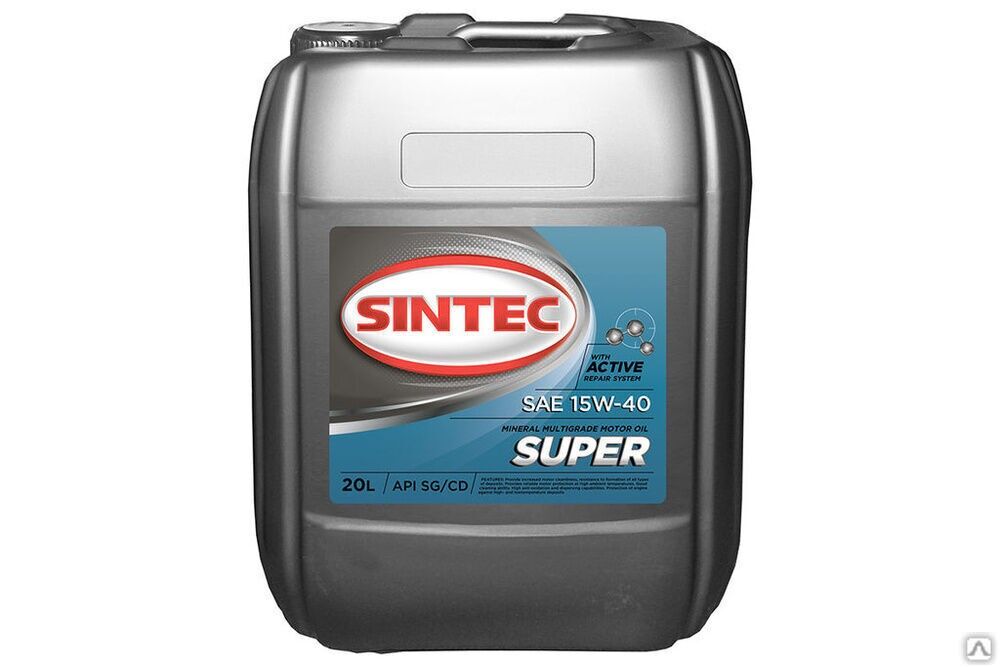 Масло моторное SINTEC Супер SAE 15W-40 API SG/CD канистра 91л 80кг/Motor oil 91liter 80kg can