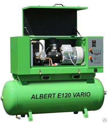 Винтовой компрессор Atmos Albert E120 Vario-KRD с ресивером и осушителем