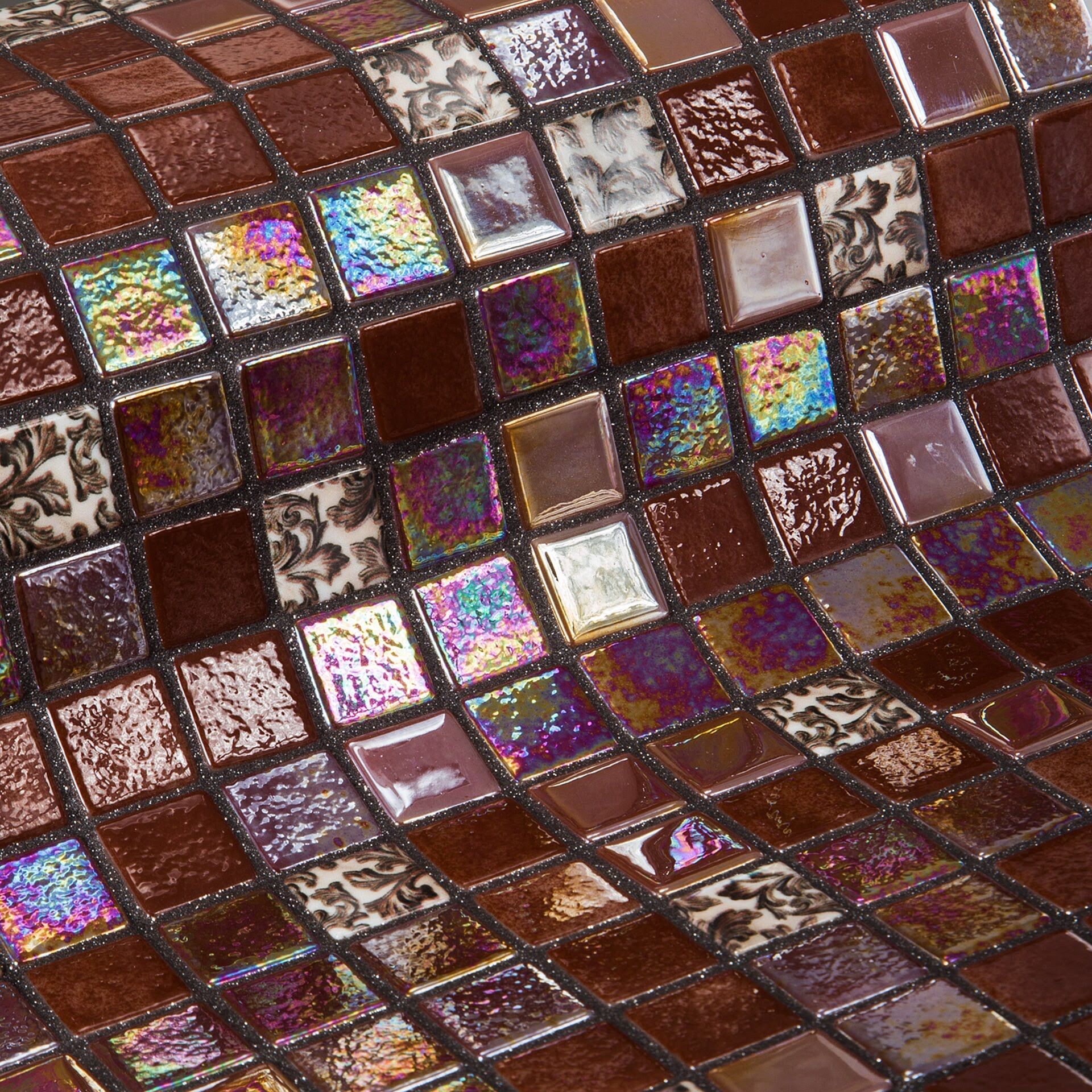 Мозаика стеклянная Choco Bits EZARRI коричневая TOPPING