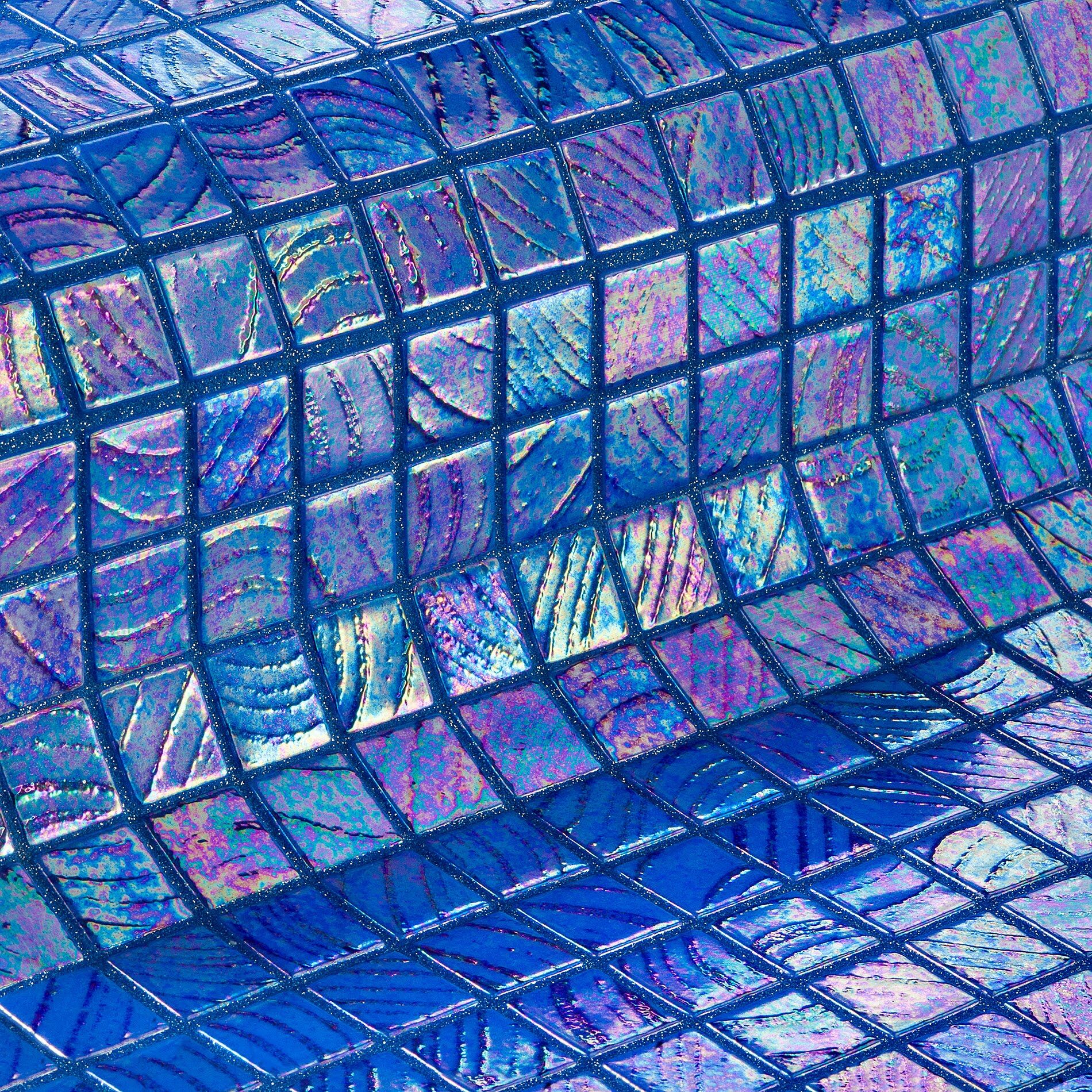 Мозаика стеклянная Santorini Vulcano 25x25 EZARRI голубая синяя