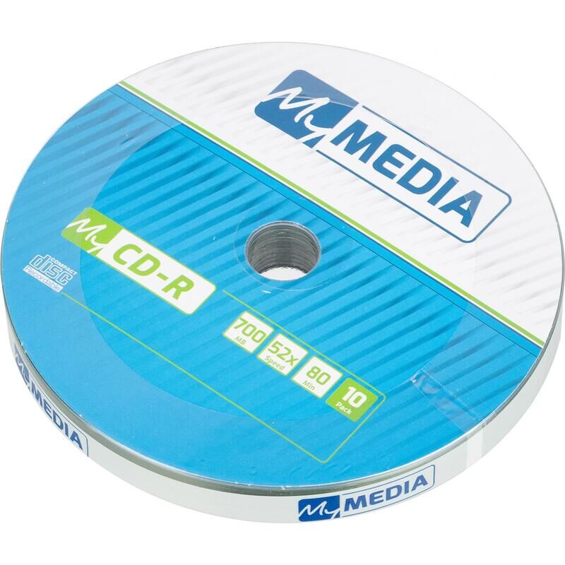 Диск CD-R Mymedia 700 МБ 52x pack wrap 69204 (10 штук в упаковке) MyMedia