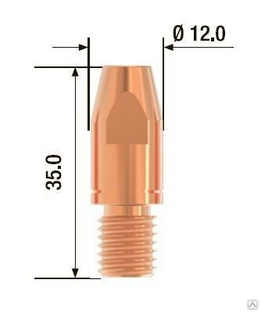 Контактный сварочный наконечник M10х35 мм CuCrZr D=1.0 мм (25 шт.) 