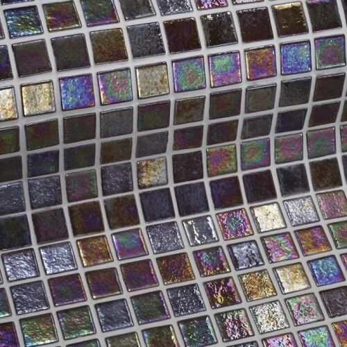 Мозаика стеклянная Cobre antislip EZARRI перламутр бордовая баклажан противоскользящая
