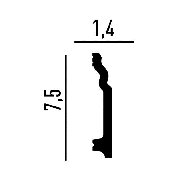Плинтус напольный Перфект Плюс 7,5х1,4х200 см Р157