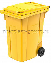 Мусорный контейнер 360 л желтый Интерпласт