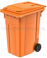 Мусорный контейнер 360 л оранжевый Интерпласт