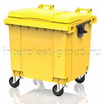 Контейнер для мусора 1100 л желтый Интерпласт