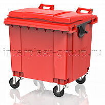 Контейнер для мусора 1100 л красный Интерпласт