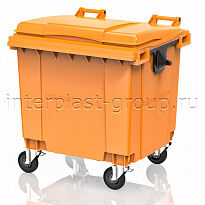 Контейнер для мусора 1100 л оранжевый Интерпласт