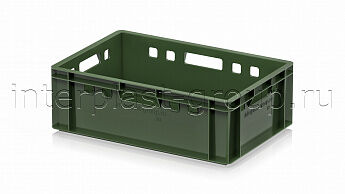 Ящик для мяса и колбасных изделий Е-2 зеленый морозостойкий Интерпласт