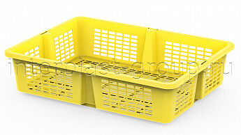 Ящик продуктовый универсальный 400x300x100 мм цвет желтый Интерпласт