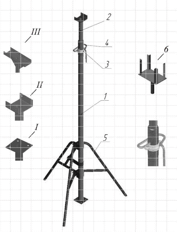 Стойка телескопическая (окрашенная 51-60) 1,05 - 1,65 м