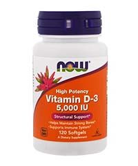 Бад Витамин D3. 5000 мг. 120 капсул / Vitamin D3 Now foods