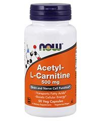 Бад Ацетил-L-Карнитин / Acetyl-L-Carnitine 50 капсул, 500 мг. Now foods