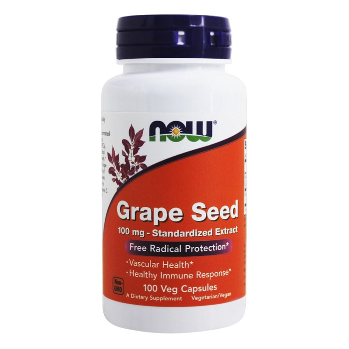 Бад Грейп Сид / Grape Seed (Антиоксидант) 100 капсул 100 мг. Now foods