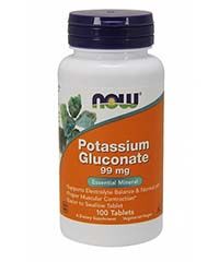 Бад Калий глюконат (Potassium Gluconate), 100 табл, 99 мг. Now foods