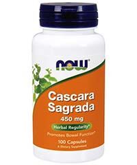Бад Каскара Саграда (Cascara Sagrada), Крушина 100 капсул, 450 мг Now foods