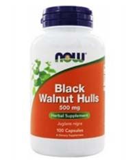 Бад Черный орех (Black Walnut Hulls) 100 капсул, 500 мг. Now foods
