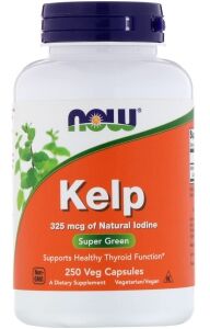Бад Келп (Бурая водоросль, йод) / Sea Kelp 325 мкг 250 капсул Now foods