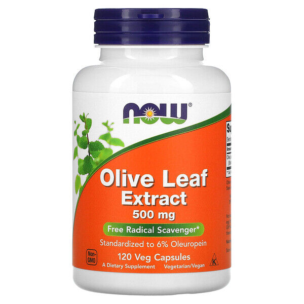 Бад Экстракт Листьев Оливы / Olive Leaf Extract 500 mg 120 капсул Now foods