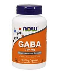 Бад Габа / Gaba 750 мг, 100 капсул Now foods