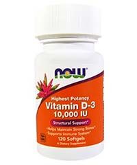Бад Витамин D3. 10000 мг. 120 капсул / Vitamin D3 Now foods