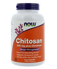 Бад Хитозан 500 мг с Хромом 120 капсул Chitosan 500 mg with Chromium Now foods