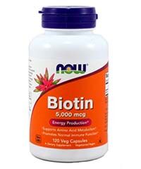 Бад Биотин / Biotin 5000 мкг 120 капсул Now foods