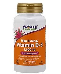 Бад Витамин D3. 1000 мг. 180 капсул / Vitamin D3 Now foods