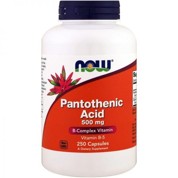 Бад Пантотеновая кислота. Pantothenic Acid (Витамин В5) 250 капсул Now foods