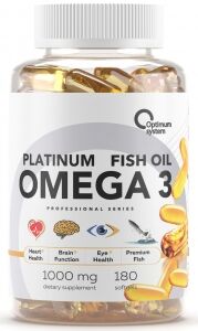 Бад Омега 3 / Omega-3 Platinum Fish Oil 1000 мг 180 капсул Optimum System