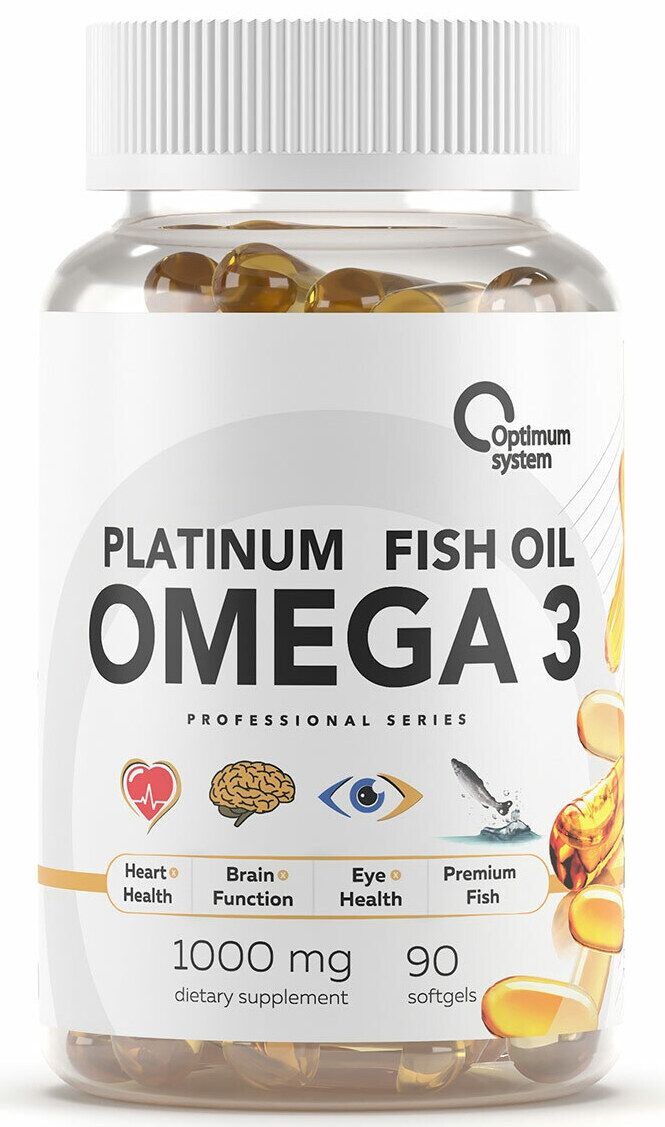 Бад Омега 3 / Omega-3 Platinum Fish Oil 1000 мг 90 капсул Optimum System