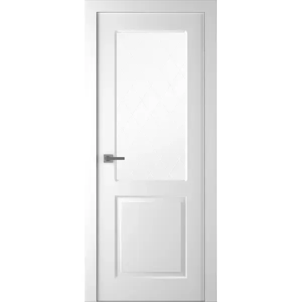 Дверь межкомнатная Австралия остеклённая эмаль цвет белый 70x200 см (с замком)